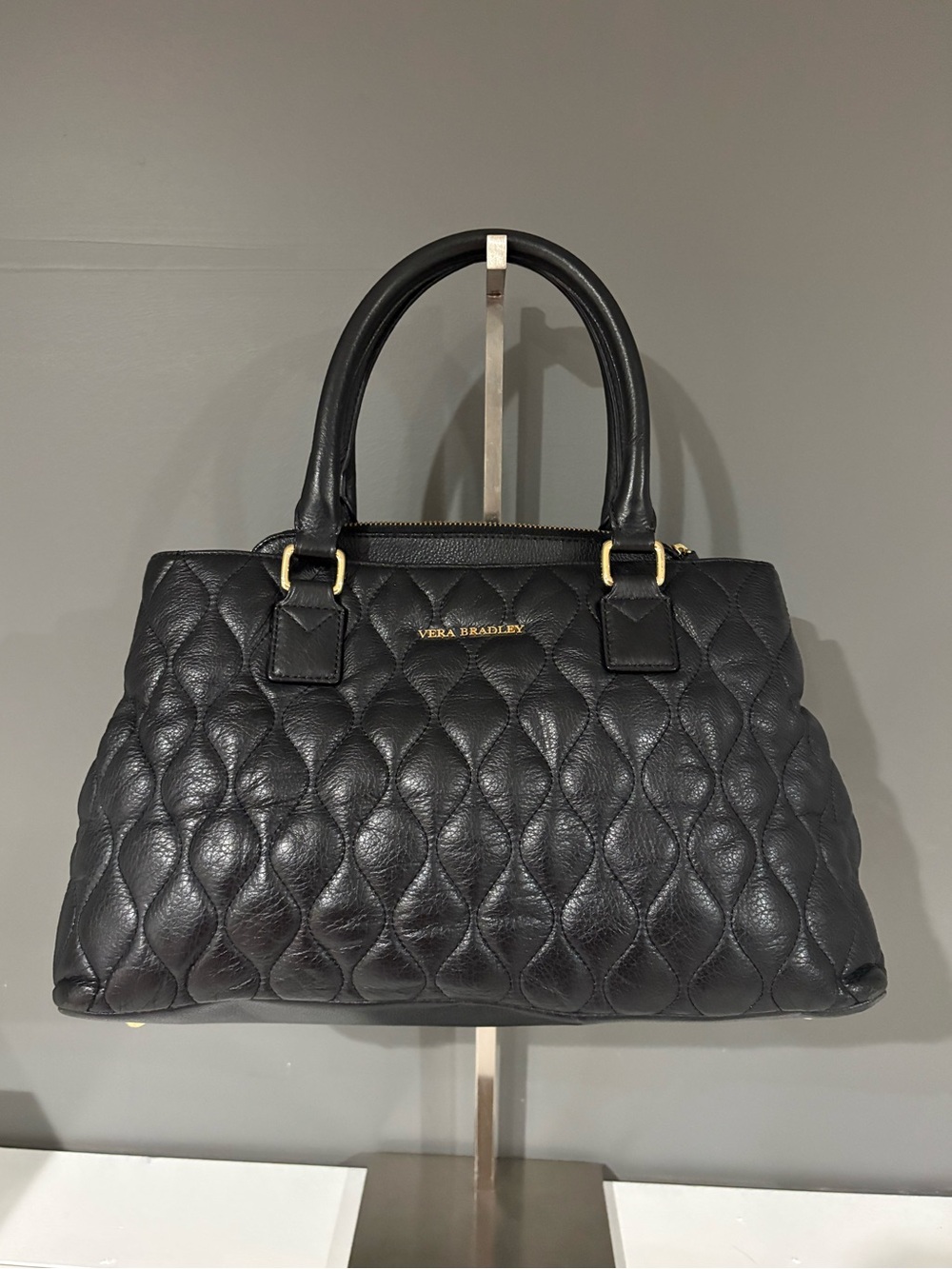 Vera Bradley Black Quilted Satchel